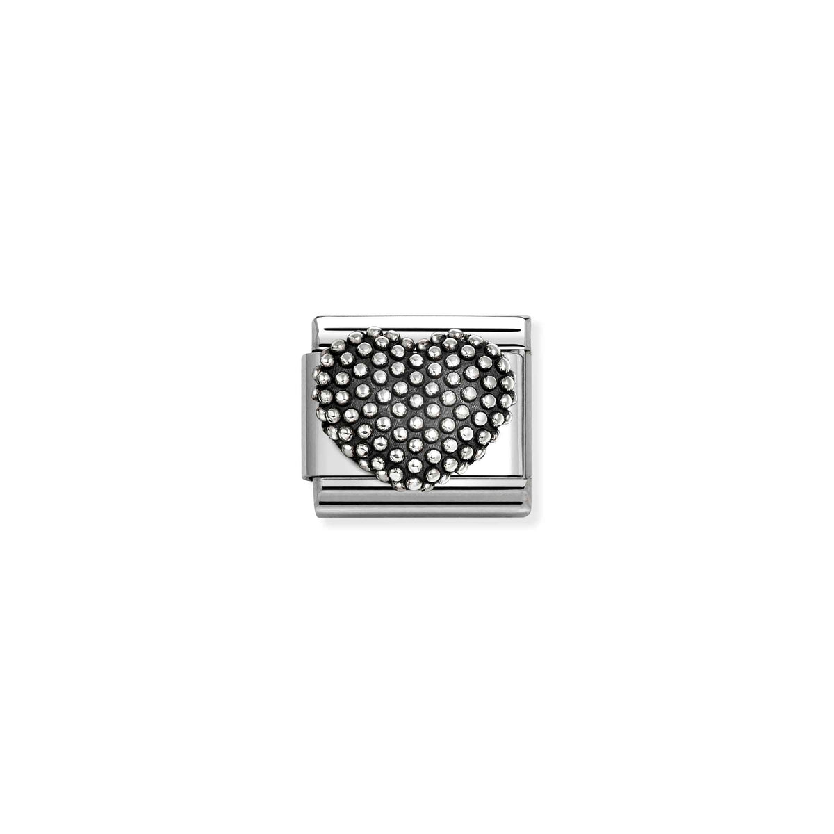 Classic Oxidised Silver Ballpoint Heart Love & Hearts Charms