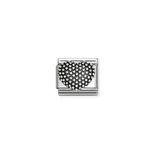 Classic Oxidised Silver Ballpoint Heart Love & Hearts Charms