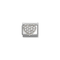 Classic Silver CZ Rich Clear Heart Love & Hearts Charms
