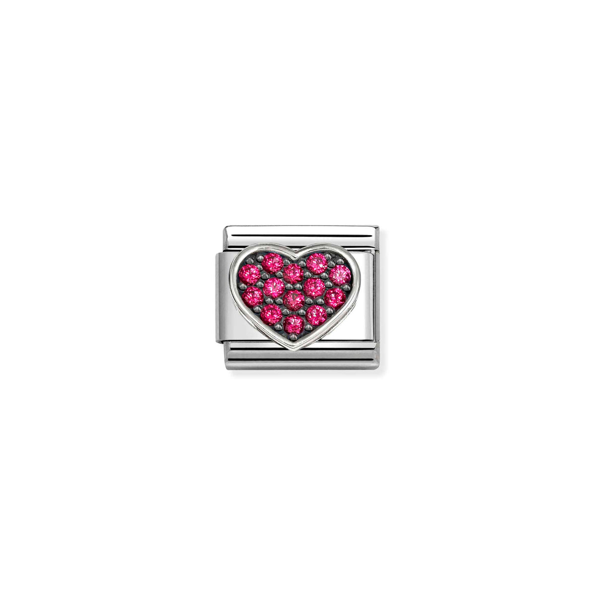 Nomination Classic Silver CZ Rich Red Heart Love & Hearts Charms