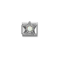 Classic Silver & White Opal Starfish Animals & Pets Charms