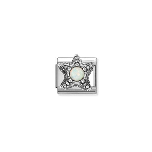 Classic Silver & White Opal Starfish Animals & Pets Charms
