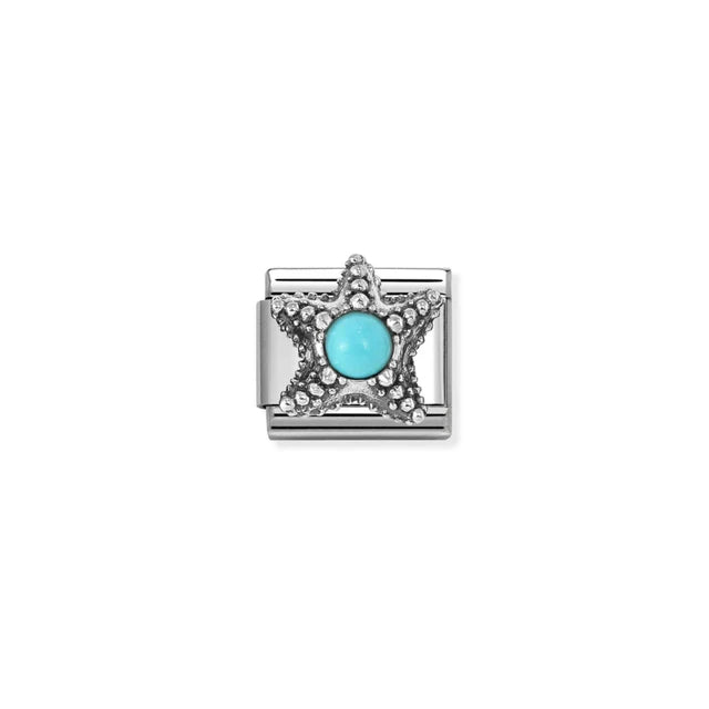 Classic Silver & Turquoise Starfish Animals & Pets Charms