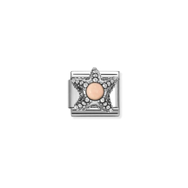 Nomination Classic Silver & Pink Coral Starfish Animals & Pets Charms