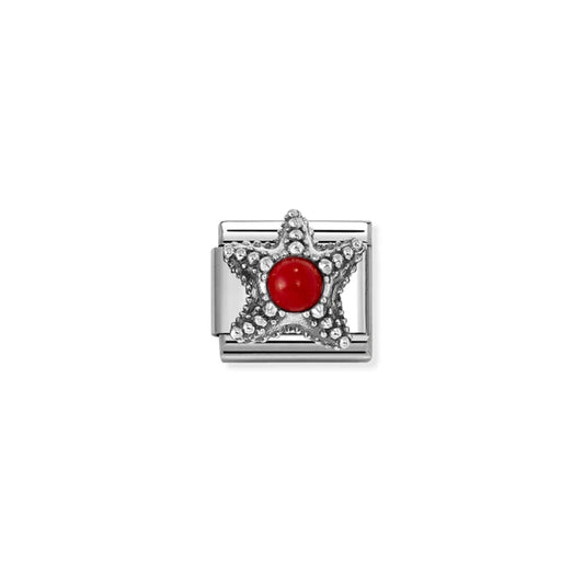 Classic Silver & Red Coral Starfish Animals & Pets Charms