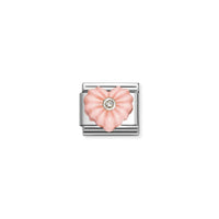 Classic Silver CZ Pink Textured Resin Heart Love & Hearts Charms