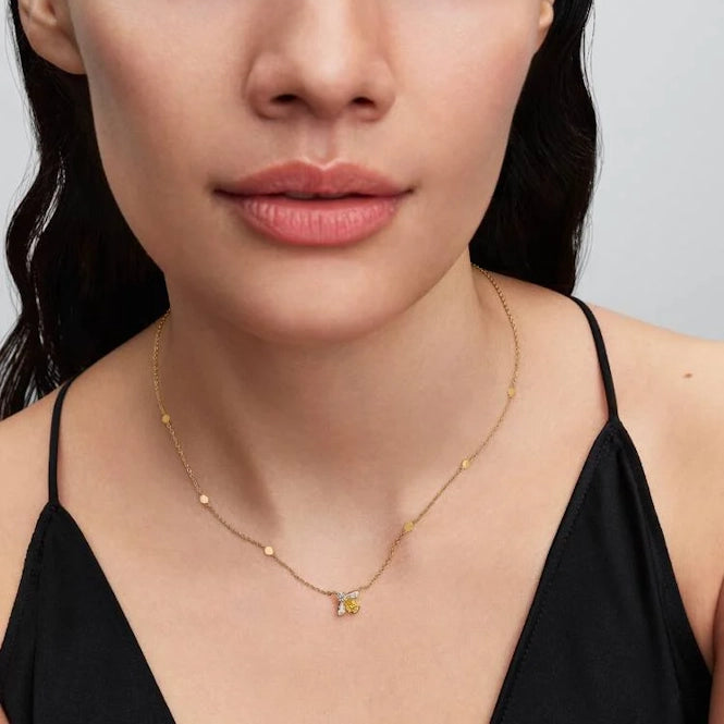 Gold Honey Bee Pendant Necklace, 45cm