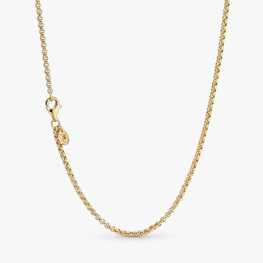 Gold Rolo Chain Necklace, 60cm