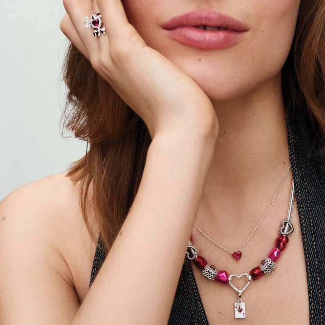 Pandora Sparkling Heart Halo Pendant Collier Necklace, 45cm
