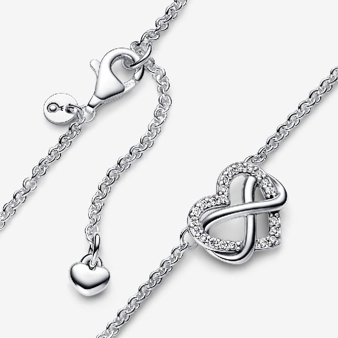 Pandora Sparkling Infinity Heart Collier Necklace, 50cm
