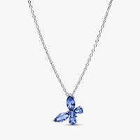 Cornflower Blue Butterfly Pendant Necklace, 45cm