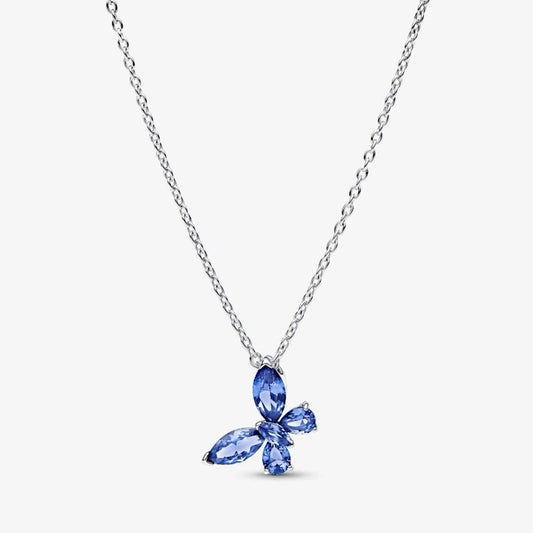 Pandora Cornflower Blue Butterfly Pendant Necklace, 45cm