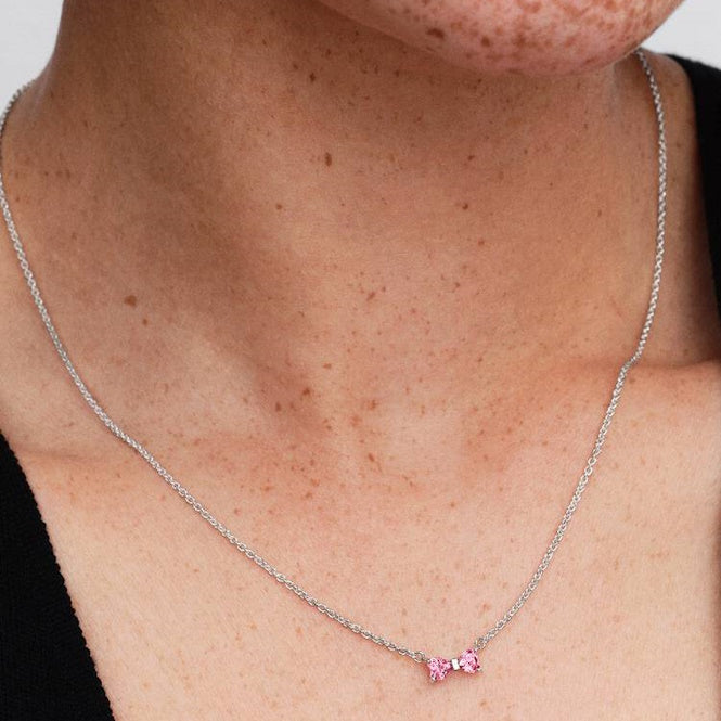 Pandora Pink Bow Pendant Necklace, 45cm
