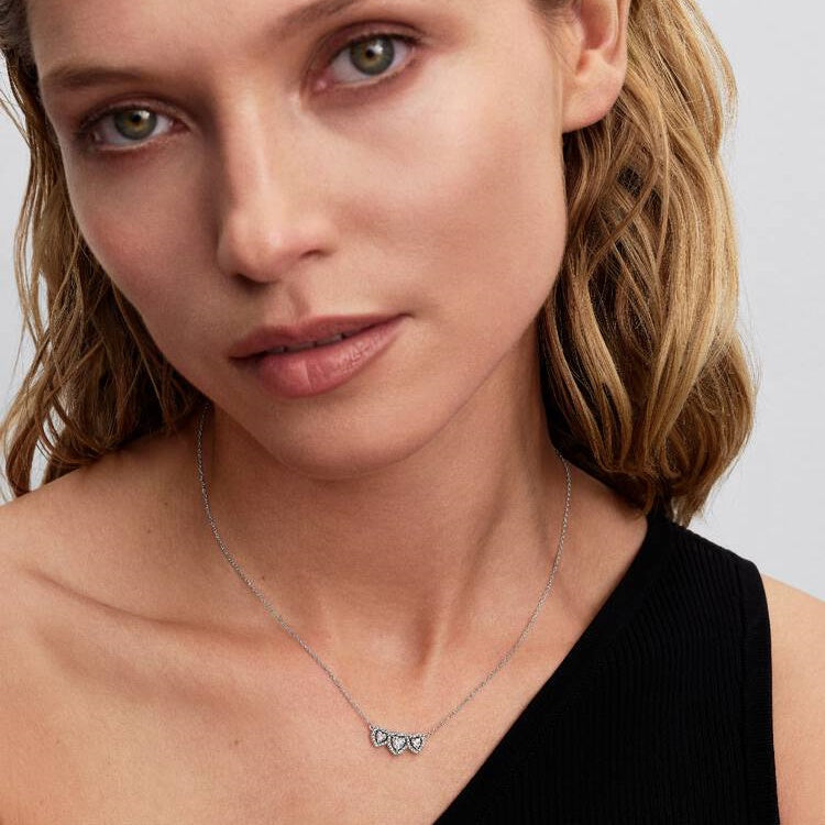 Halo Heart Trilogy Collier Necklace, 45cm