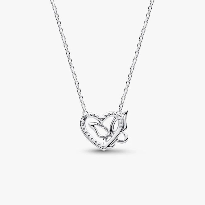 Pandora Entwined Heart & Butterfly Pendant Necklace