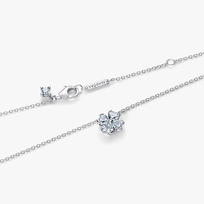Sparkling Lucky Clover Pendant Necklace