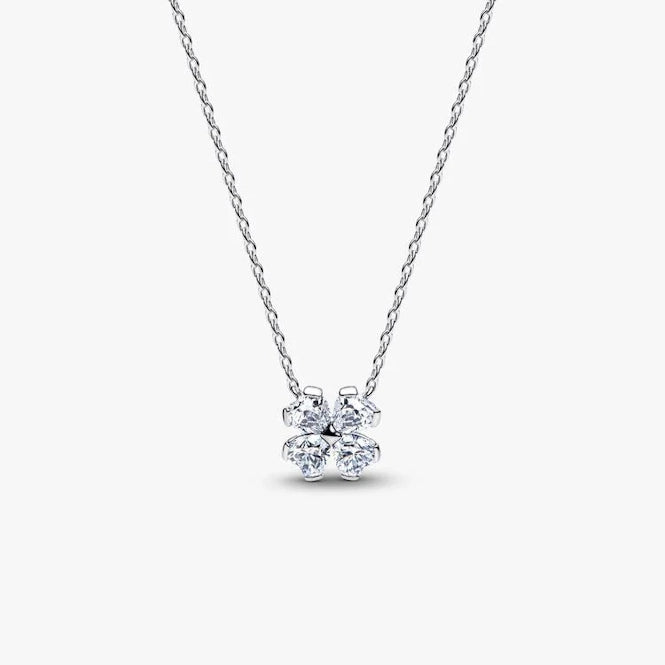 Sparkling Lucky Clover Pendant Necklace