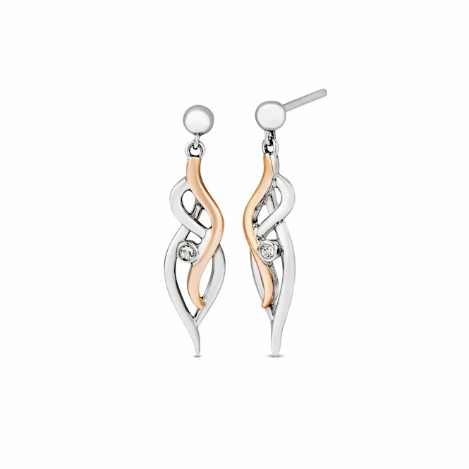 Clogau Nature's Wonder Silver Waterfall Drop Earrings with Topaz