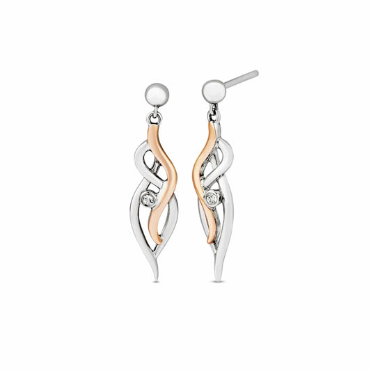 Nature's Wonder Silver Waterfall Drop Earrings with Topaz