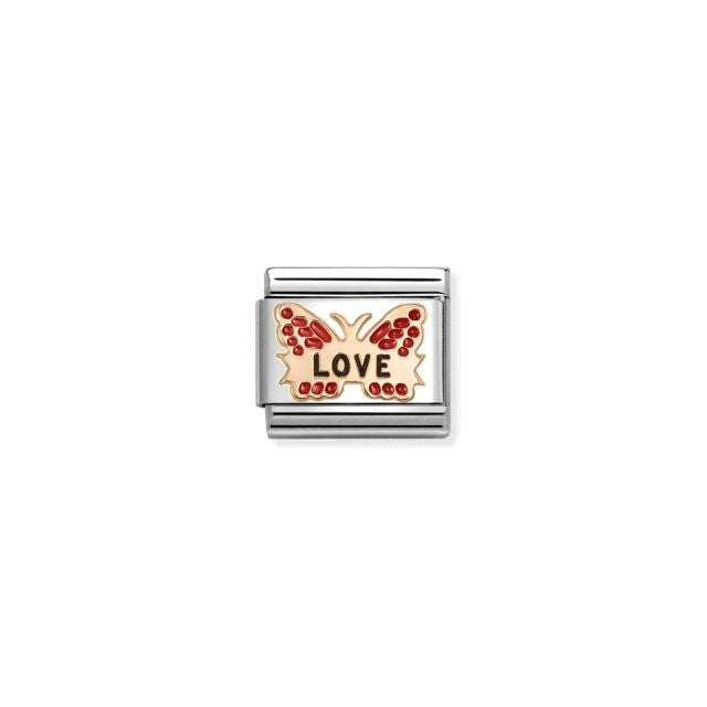 Classic Rose Gold & Enamel Red Love Butterfly Faith & Religion Charms