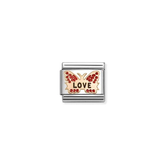 Classic Rose Gold & Enamel Red Love Butterfly Faith & Religion Charms