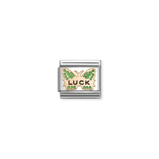 Classic Rose Gold & Enamel Green Luck Butterfly Faith & Religion Charms