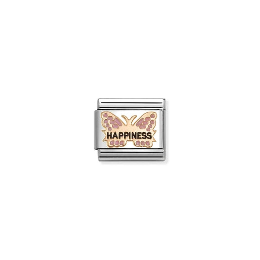 Classic Rose Gold & Enamel Pink Happiness Butterfly Faith & Religion Charms