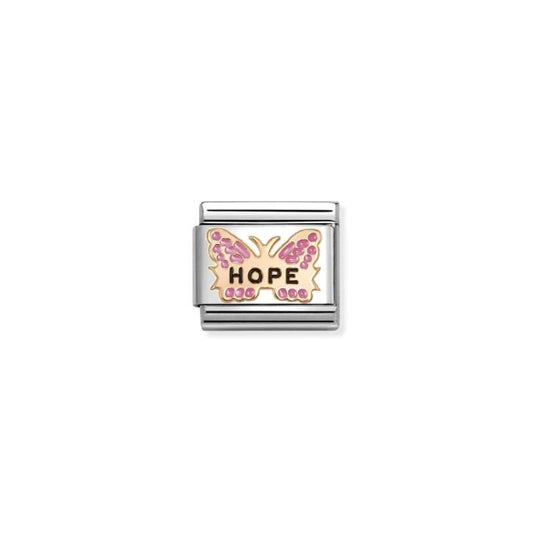 Classic Rose Gold & Enamel Fuchsia Hope Butterfly Faith & Religion Charms