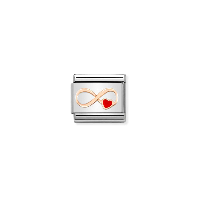 Nomination Classic Rose Gold Infinity Red Heart Love & Hearts Charms