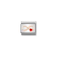 Classic Rose Gold Infinity Red Heart Love & Hearts Charms