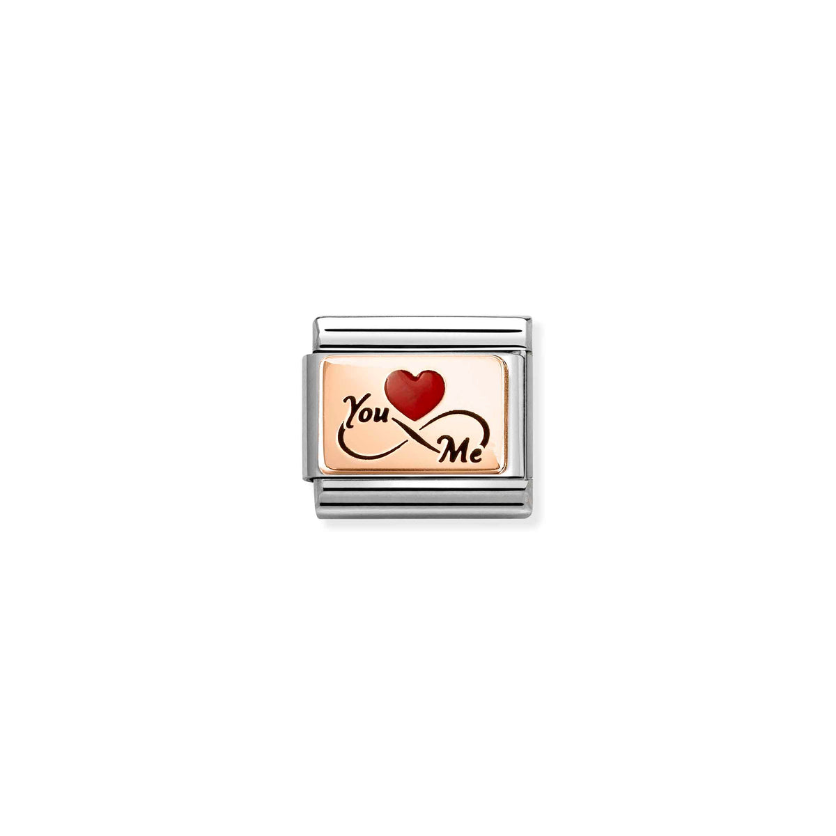 Classic Rose Gold and Enamel You Me Infinity Red Heart Love & Hearts Charms