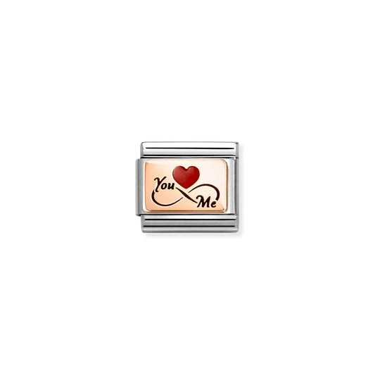 Classic Rose Gold and Enamel You Me Infinity Red Heart Love & Hearts Charms