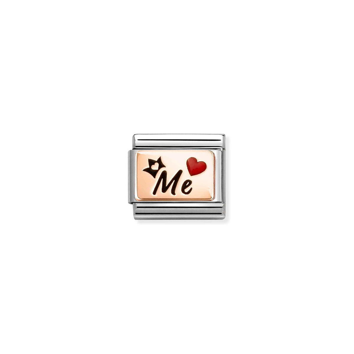 Classic Rose Gold and Enamel Me Red Heart Crown Love & Hearts Charms