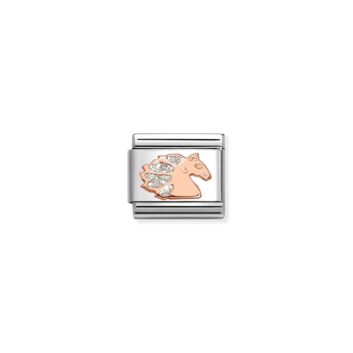 Classic Rose Gold and Enamel Silver Glitter Unicorn Fairytale & Fantasy Charms