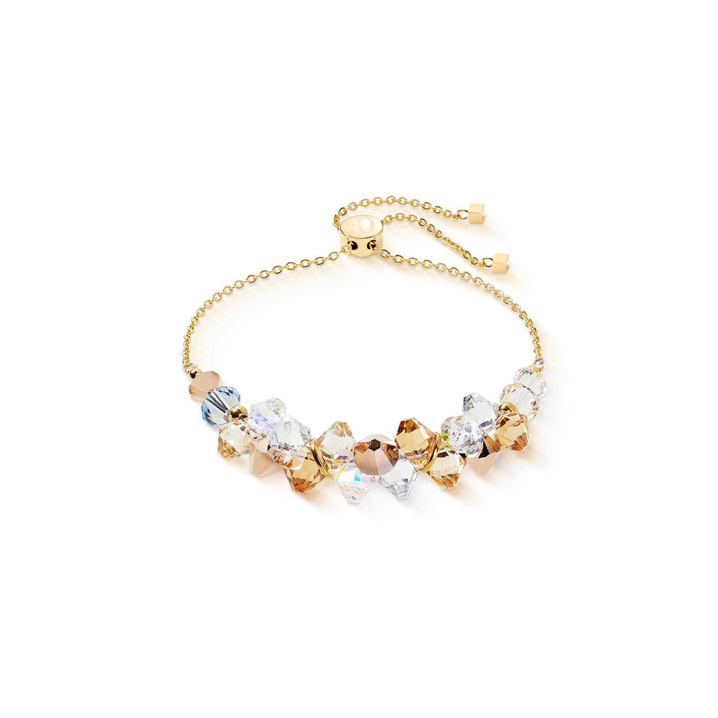Dancing Crystals Bracelet in Gold & Beige