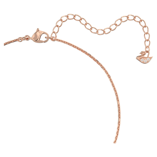 Further Intertwined Circles Pendant Necklace with White Crystal in Rose Gold