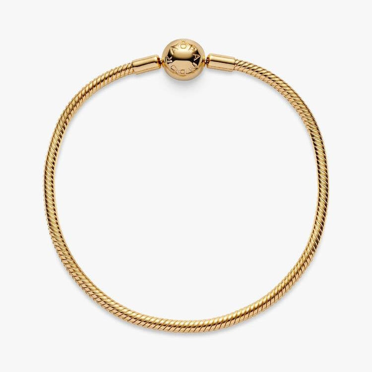 Moments Gold Snake Chain Bracelet, 17cm