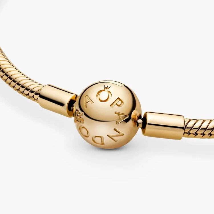 Moments Gold Snake Chain Bracelet, 17cm