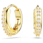 Matrix Hoop Earrings with Round-Cut White Crystal in Gold