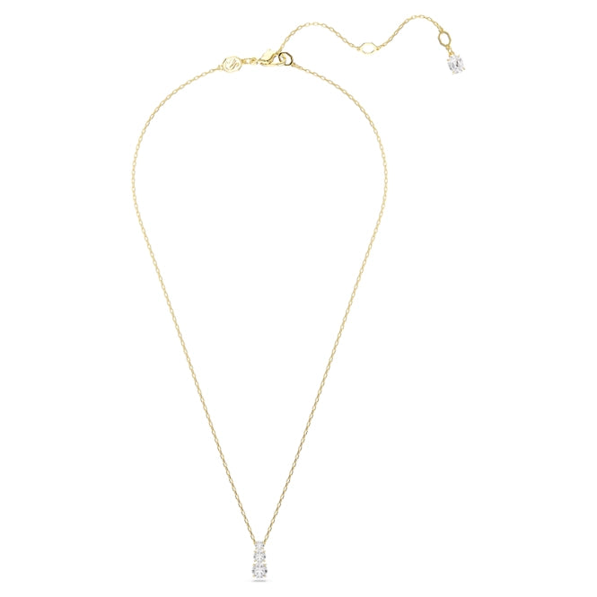 Stilla Attract Pendant Necklace with Round-Cut White Crystal in Gold