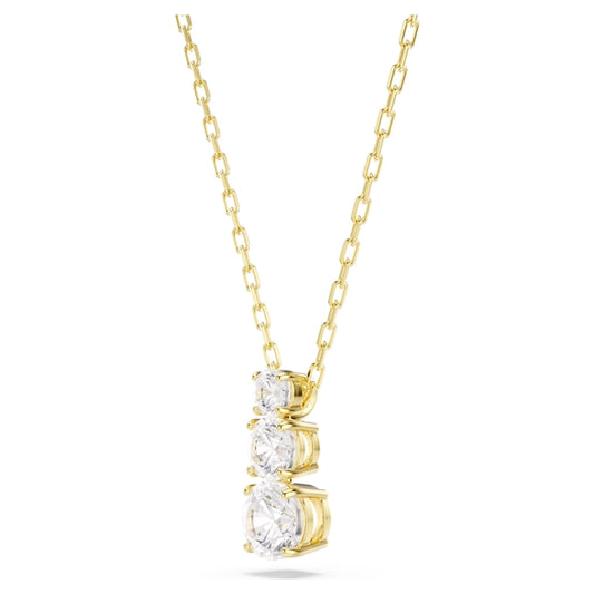 Stilla Attract Pendant Necklace with Round-Cut White Crystal in Gold