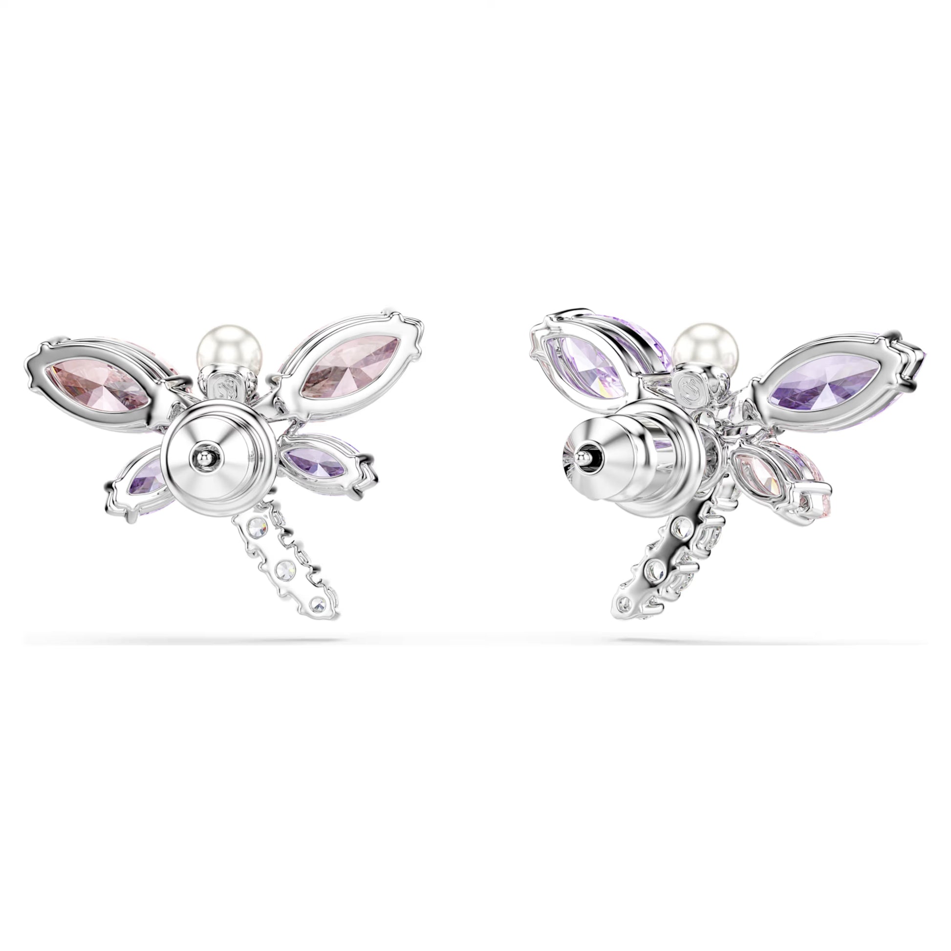 Swarovski Ariana Grande x Swarovski Dragonfly Stud Earrings with Multicoloured Mixed-Cuts in Rhodium Silver