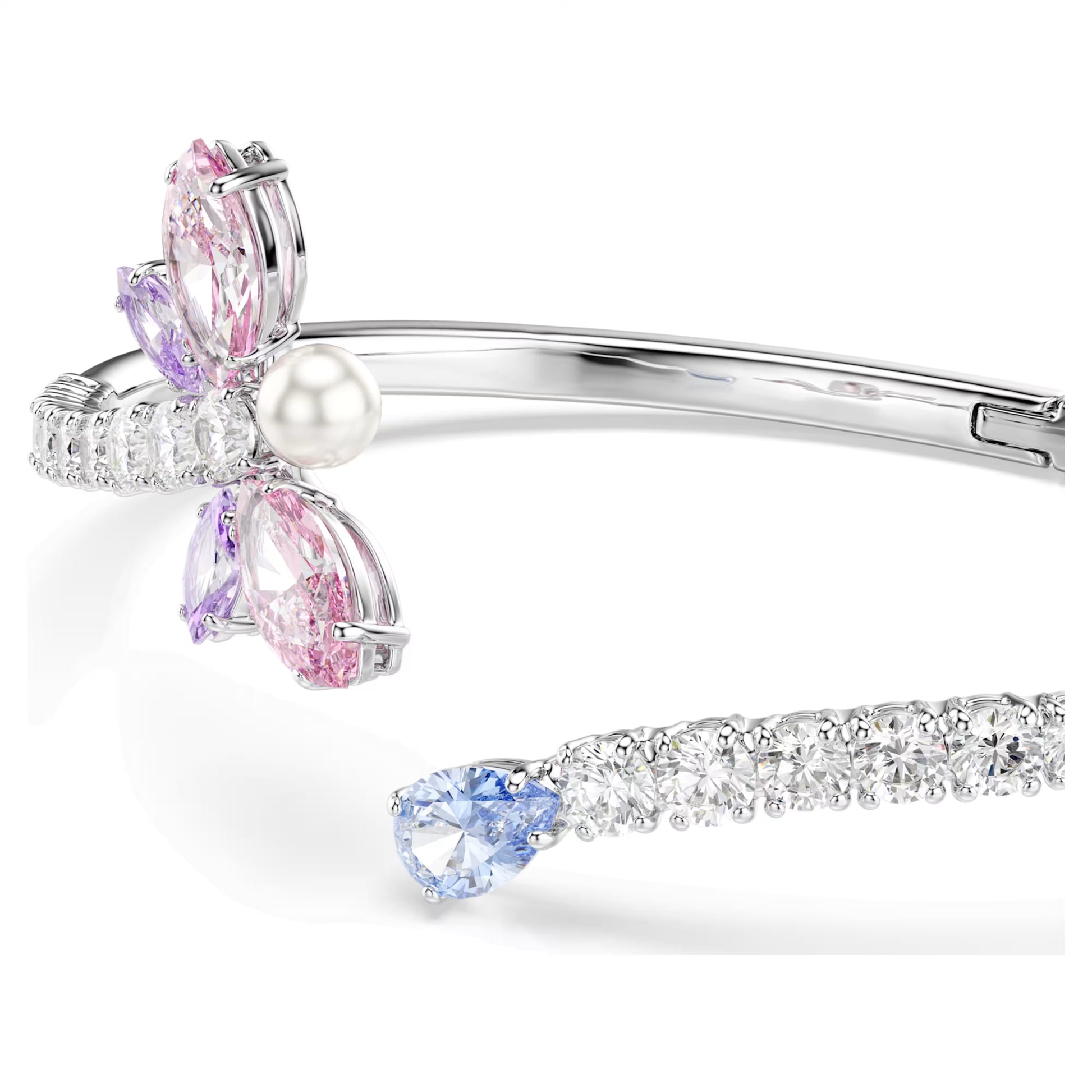 Swarovski Ariana Grande x Swarovski Dragonfly Bangle with Multicoloured Mixed-Cuts in Rhodium Silver