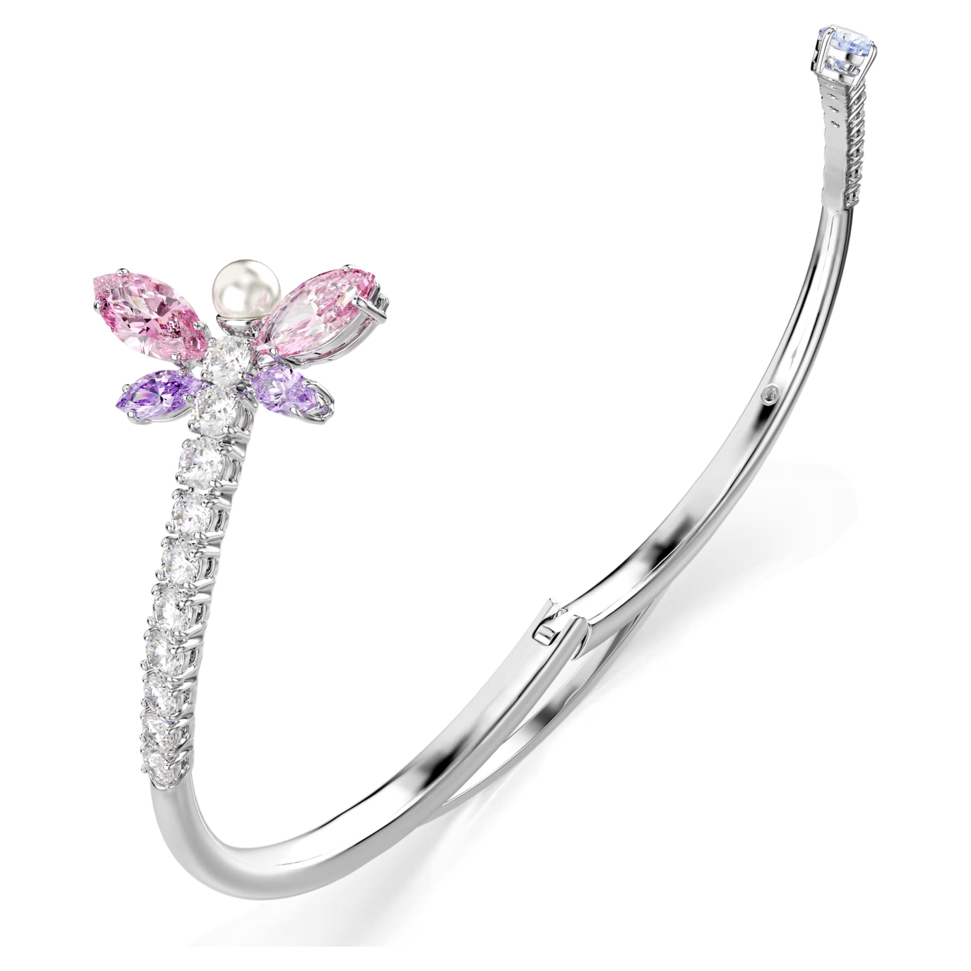 Swarovski Ariana Grande x Swarovski Dragonfly Bangle with Multicoloured Mixed-Cuts in Rhodium Silver