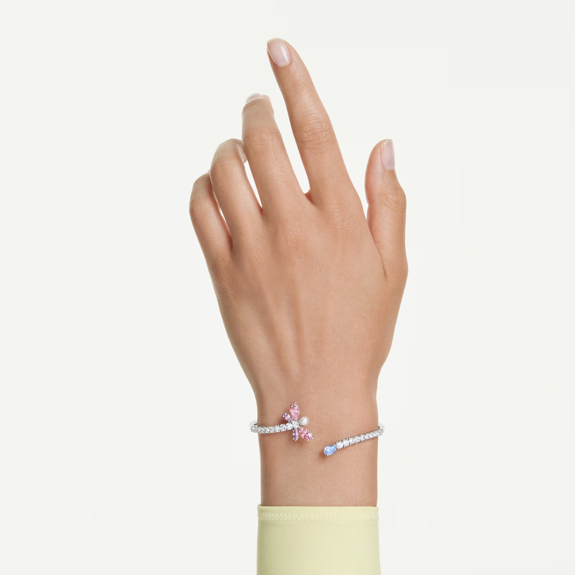 Swarovski Ariana Grande x Swarovski Dragonfly Bangle with Multicoloured Mixed-Cuts in Rhodium Silver