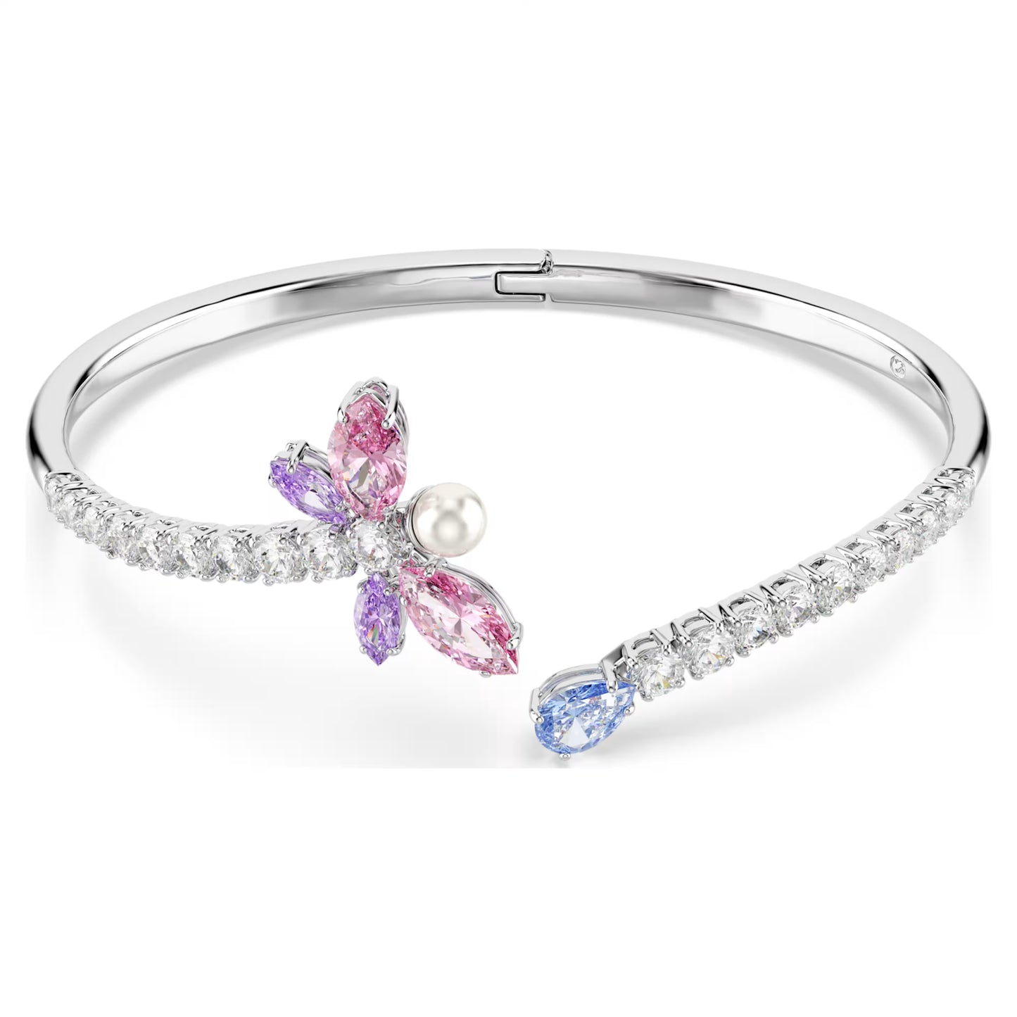 Ariana Grande x Swarovski Dragonfly Bangle with Multicoloured Mixed-Cuts in Rhodium Silver