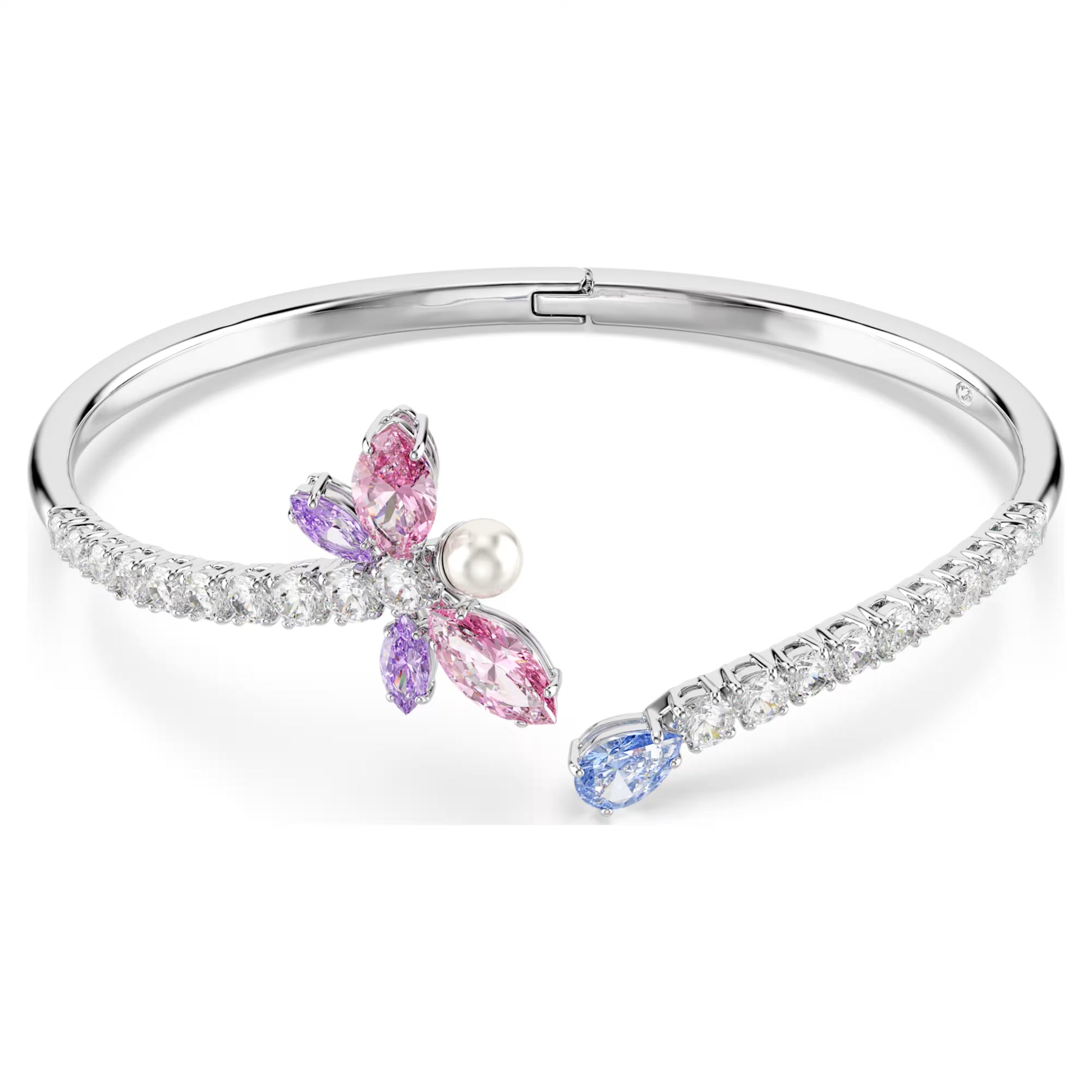 Swarovski Ariana Grande x Swarovski Dragonfly Bangle with Multicoloured Mixed-Cuts in Rhodium Silver