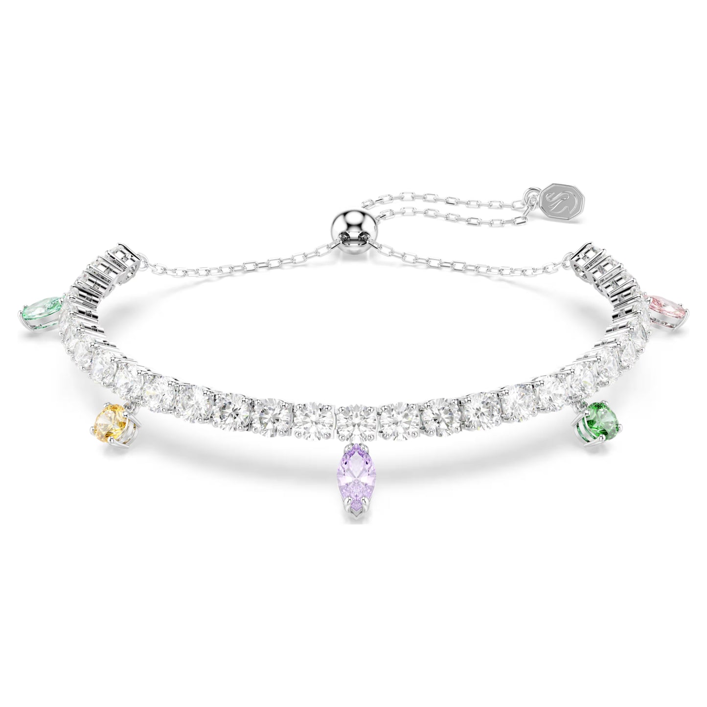 Swarovski Ariana Grande x Swarovski Multicoloured Mixed-Cut Bracelet in Rhodium Silver