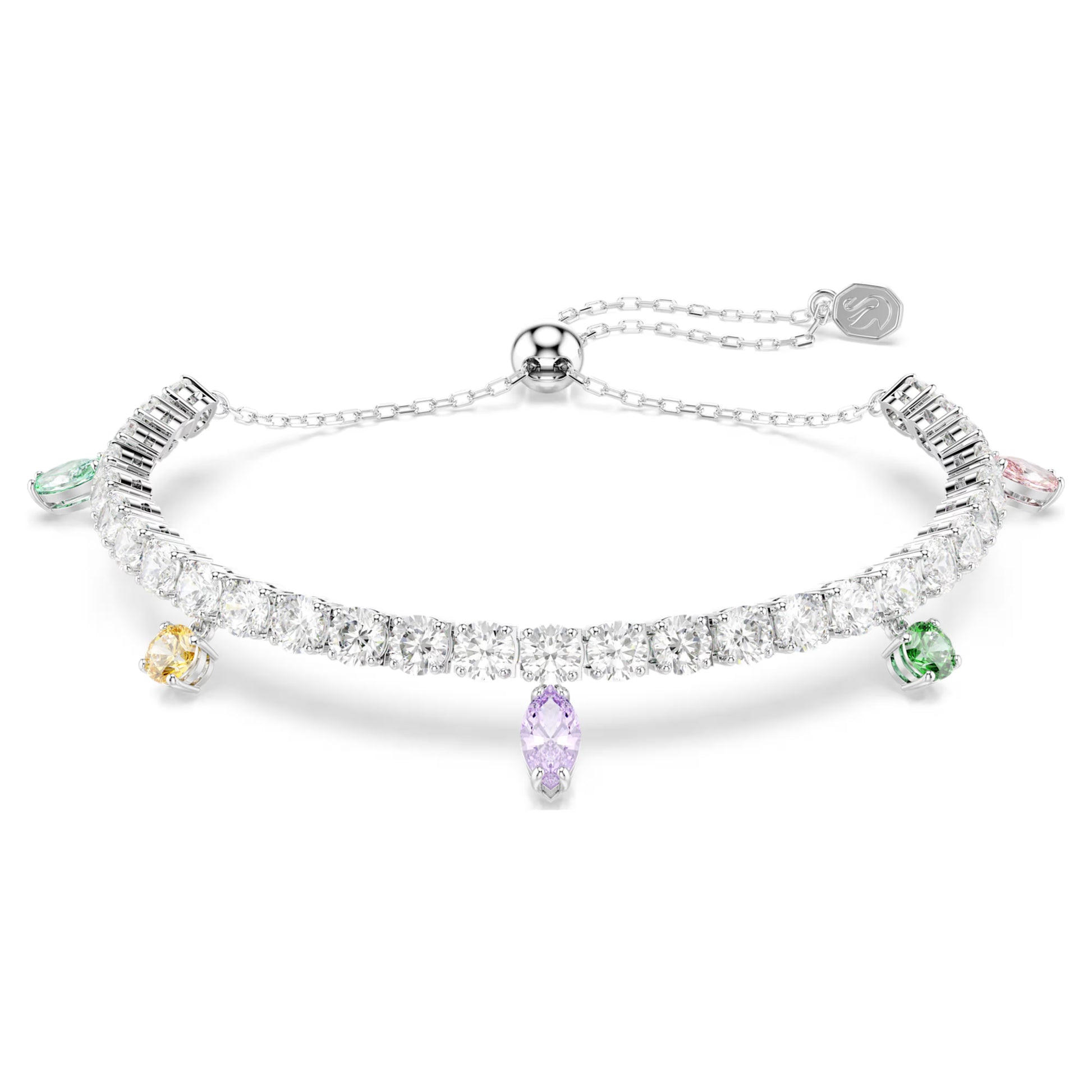 Swarovski Ariana Grande x Swarovski Multicoloured Mixed-Cut Bracelet in Rhodium Silver