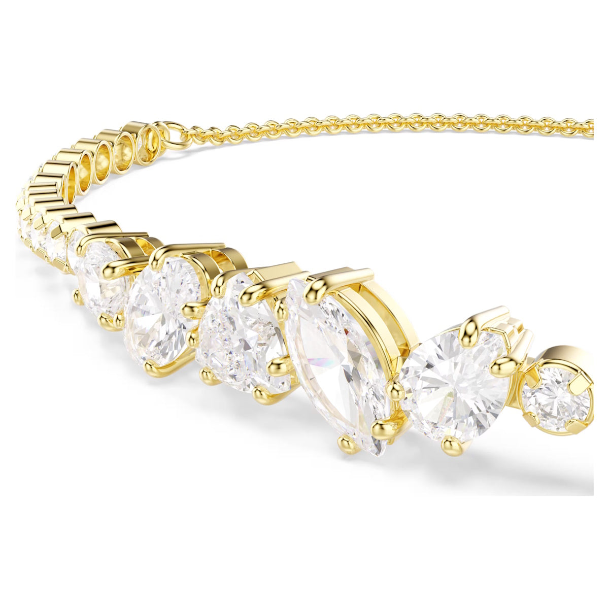 Mesmera Bracelet with Mixed-Cut White Crystal in Gold